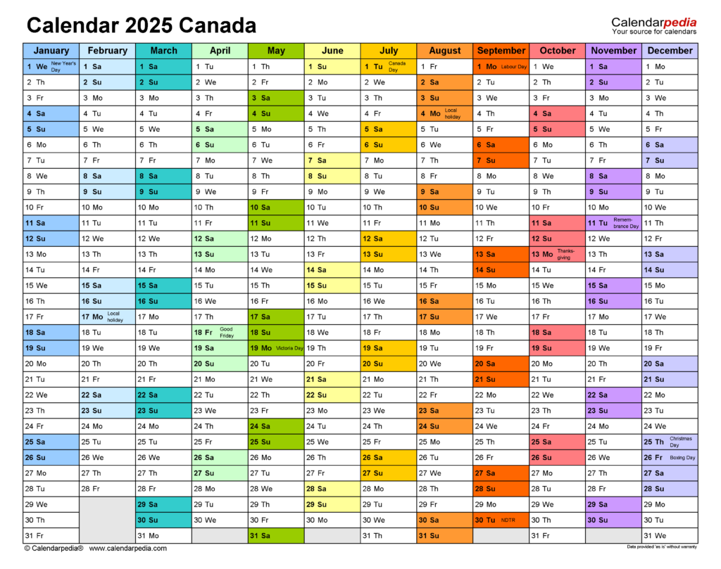 Monster Grid Calendar 2025 Canada 2025 Alice Babette