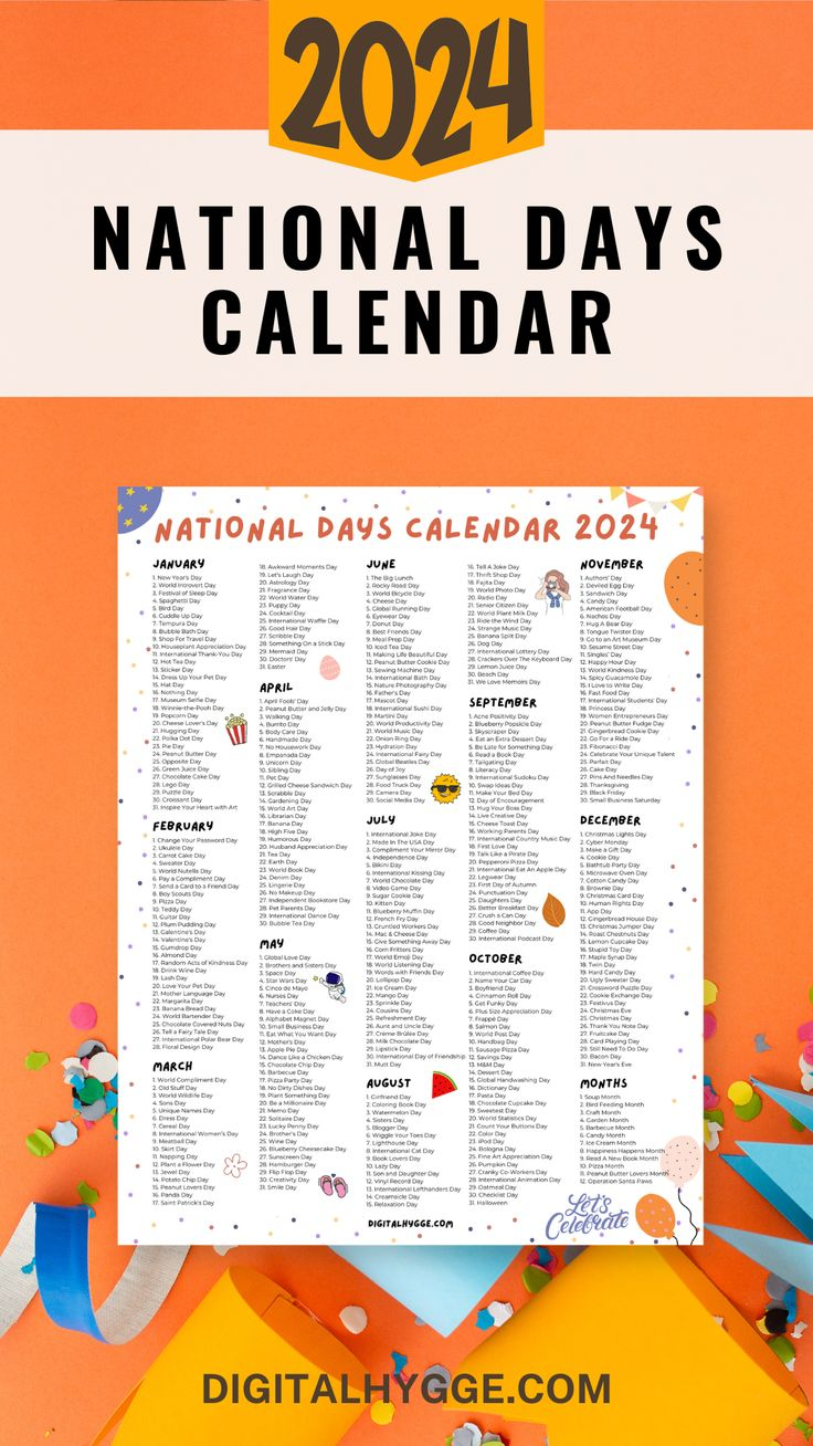 National Day Calendar 2025 Printable Free Pdf With Holidays Trina