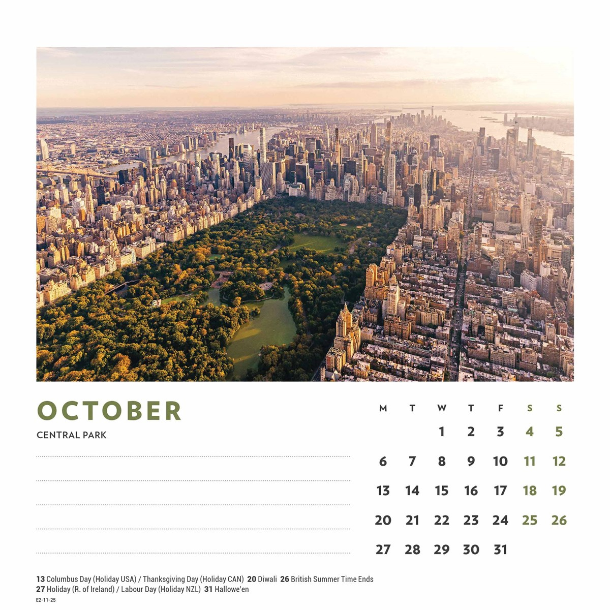 New York Easel Desk Calendar 2025