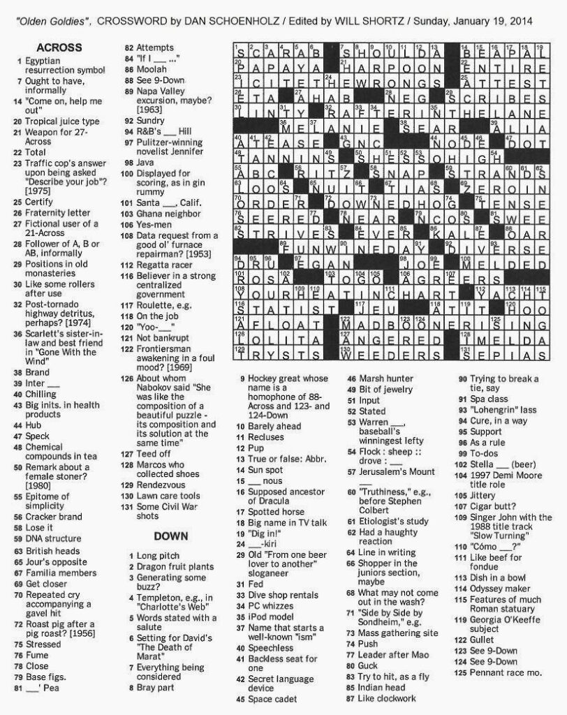 New York Times Crossword Calendar Nady Tallou