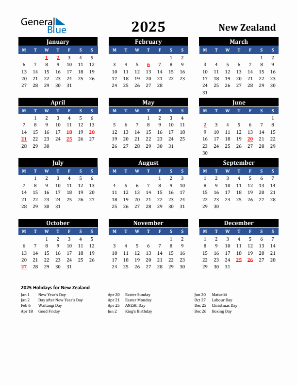 New Zealand Calendar 2025 A Comprehensive Overview Calendar January 