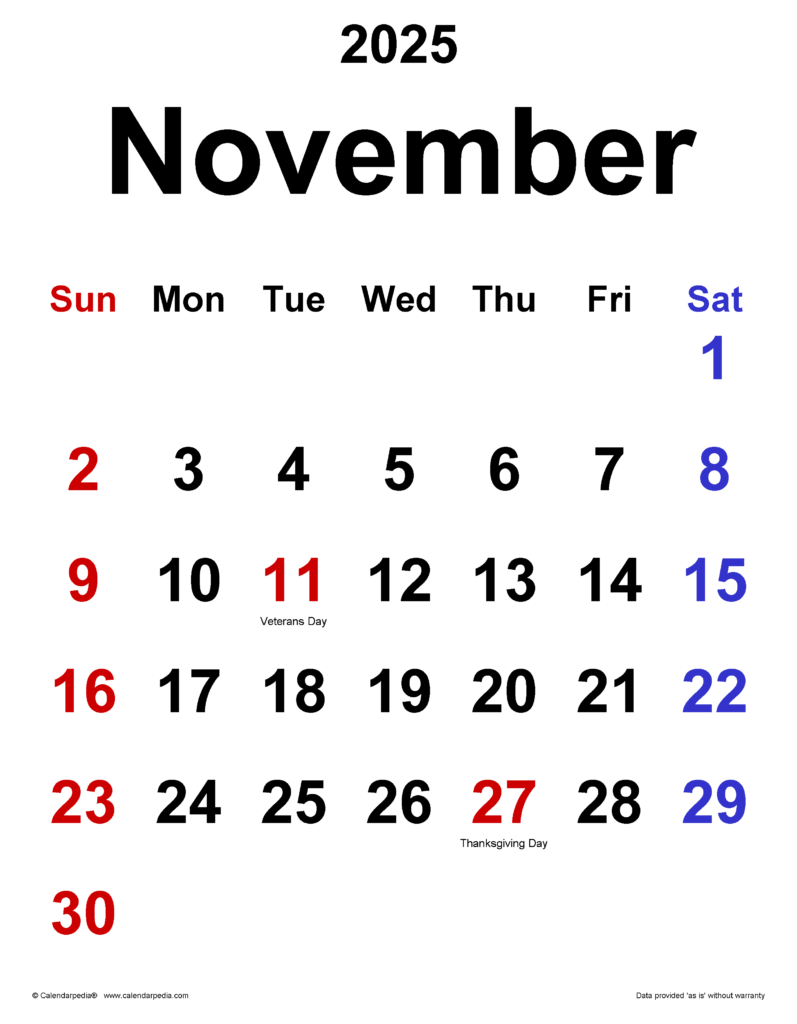 November 2025 Calendar A Comprehensive Guide Calendar 2025 August Month