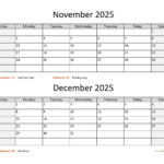 November And December 2025 Calendar WikiDates