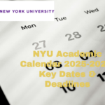 NYU Academic Calendar 2025 2026 Key Dates Deadlines University College