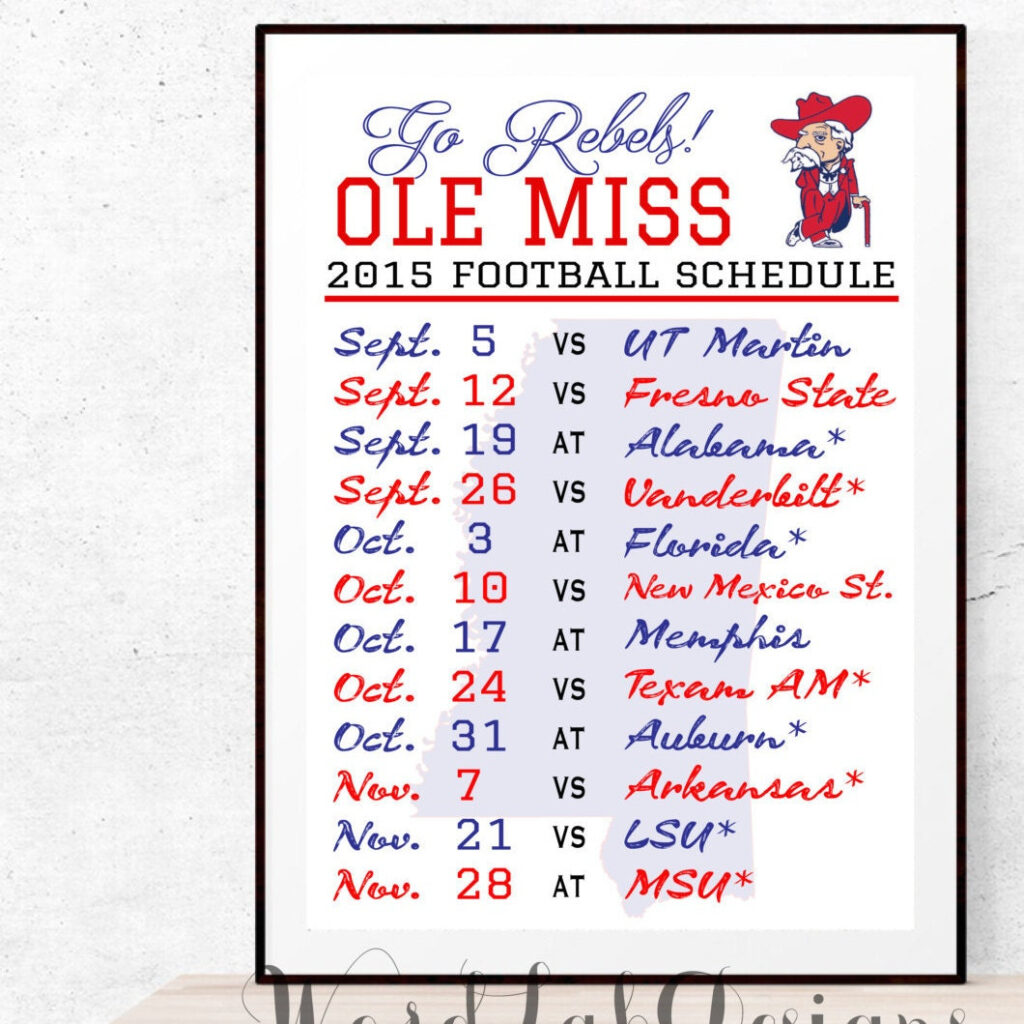 Ole Miss 2025 2025 Calendar Alice Babette