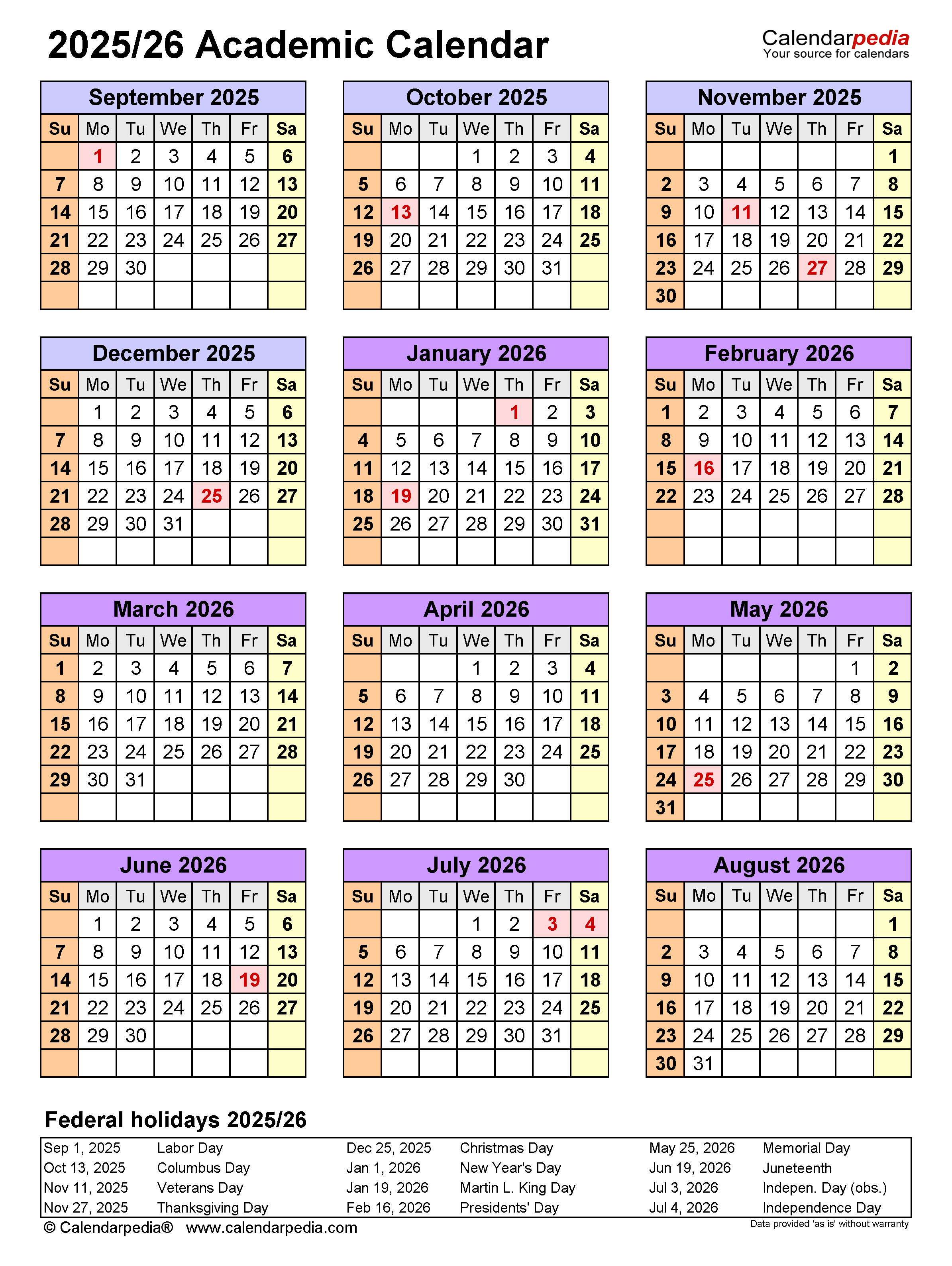 Oregon State University 2025 2026 Academic Calendar Editable Calendar