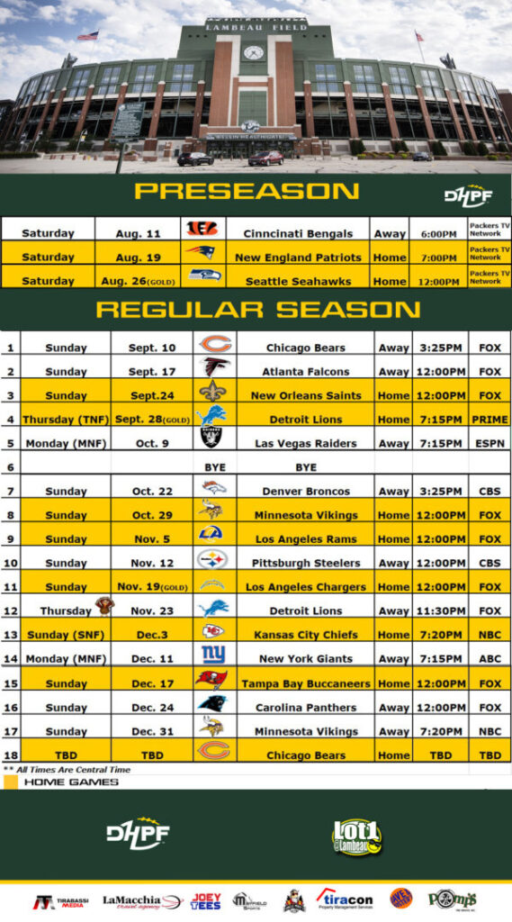 Packers Preseason Schedule 2025 Pdf James Hughes