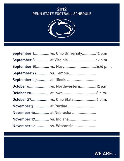 Penn State 2025 Football Calendar Alice Babette