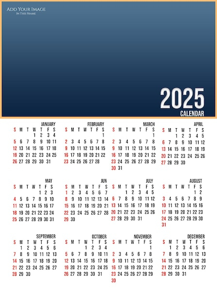 Premium PSD 2025 Calendar Template Design