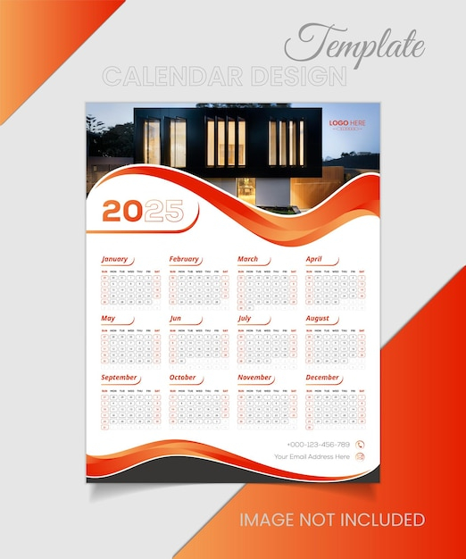 Premium Vector 2025 Calendar Layout