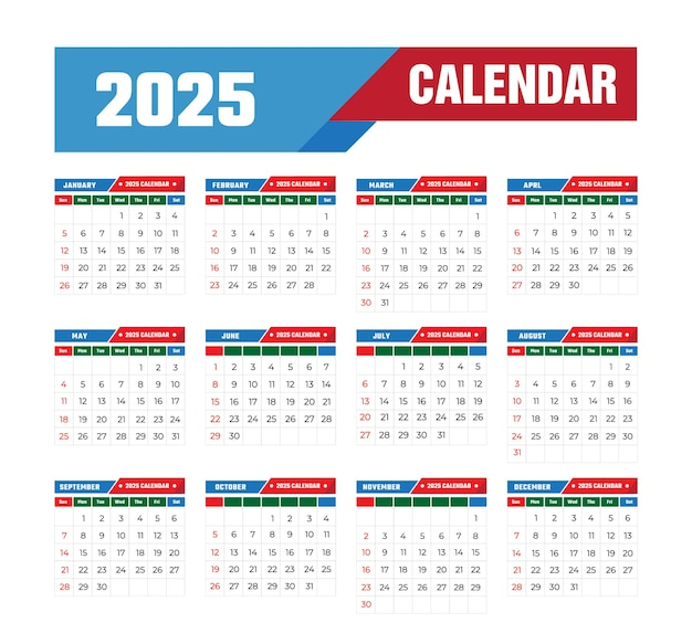 Premium Vector Calendar Happy New Year 2025