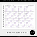 PRINTABLE 2025 Wall Calendar Digital PDF Instant Download Etsy In