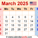 Printable March 2025 Calendar A Comprehensive Guide Editable