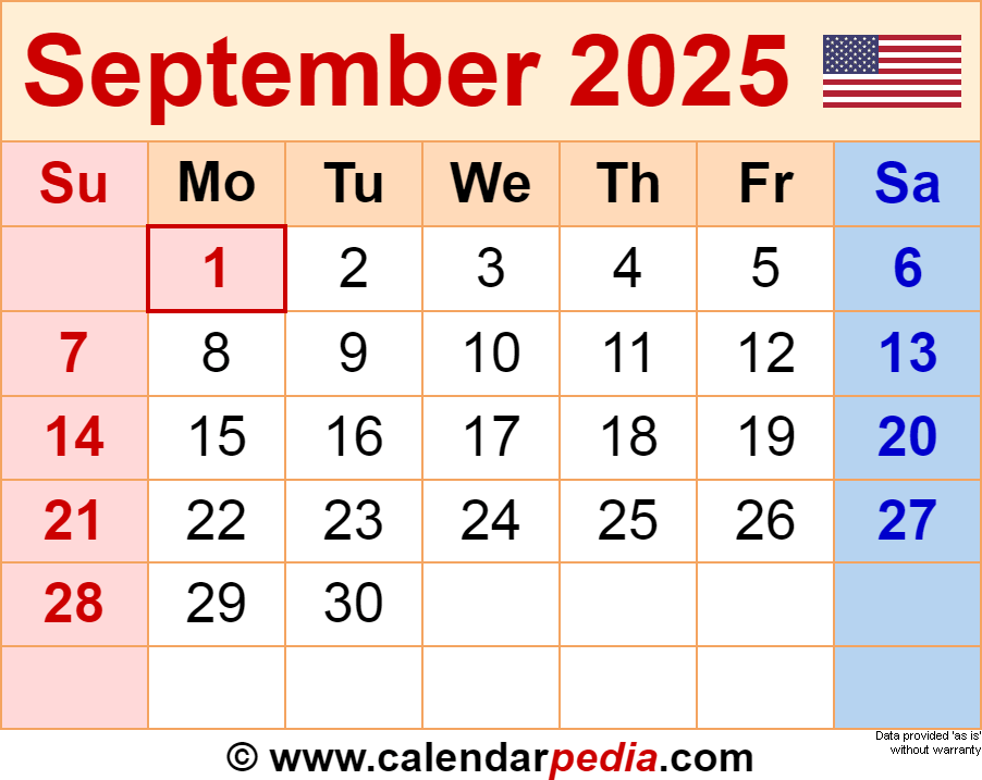 Sept 2025 Calendar