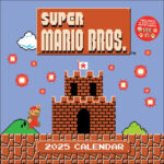 Super Mario Bros 8 Bit Retro 2025 Wall Calendar With Bonus Diecut