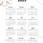 White And Beige Elegant Calendar 2025 Poster Templates By Canva Artofit