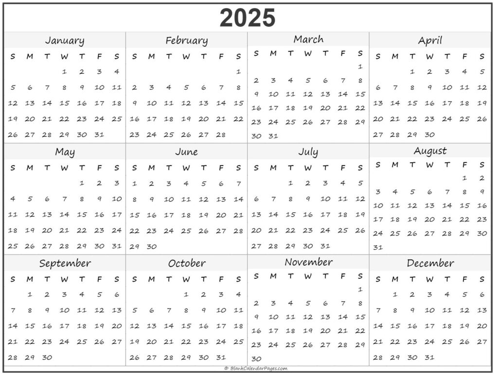 Whole Year Calendar 2025 A Comprehensive Overview Editable Calendar 