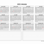 Yearly 2025 Calendars